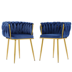 Everly Quinn Burla Velvet Upholstered Arm Chairs (Set Of 2)