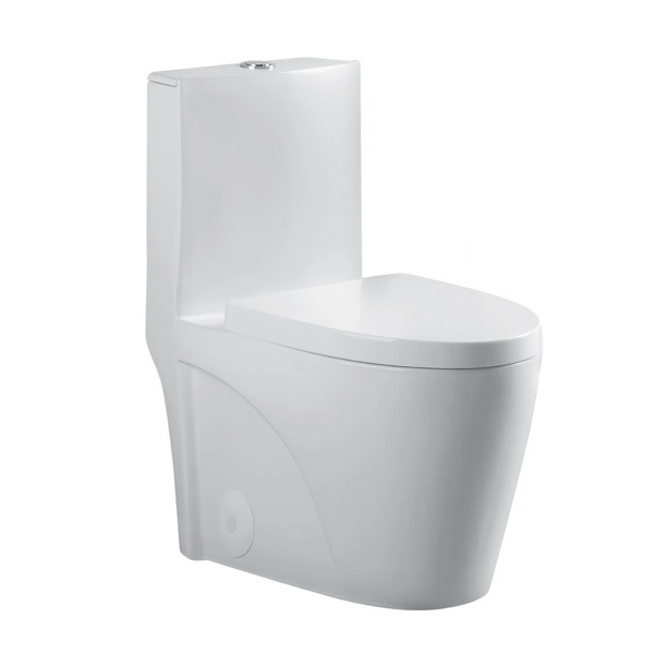 Fine Fixtures Dual-Flush Elongated One-Piece Toilet W/High Efficiency Flush