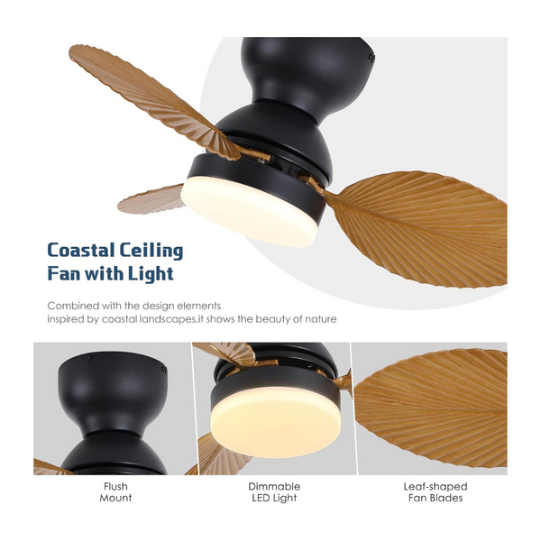 26 Inch Tropical Ceiling Fans With Lights And Remote