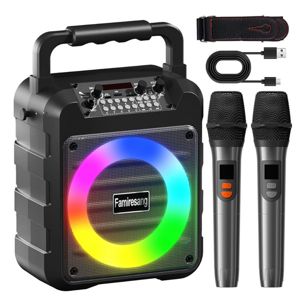 Famiresang 20w RGB Light Bluetooth Portable Karaoke Machine