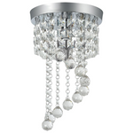 Modern S-Shaped Raindrop Flush Mount Crystal Chandelier