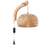 Bay Isle Home Witherbee Rattan Plug-in Wall Sconce
