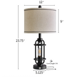 2-Pack Jacolbi 3 Way Dimmable Touch Control Table Lamp