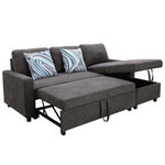 Dealtops 2 In 1 Sofa Sleeper With Storage Chaise-Pull Out Couch Bed