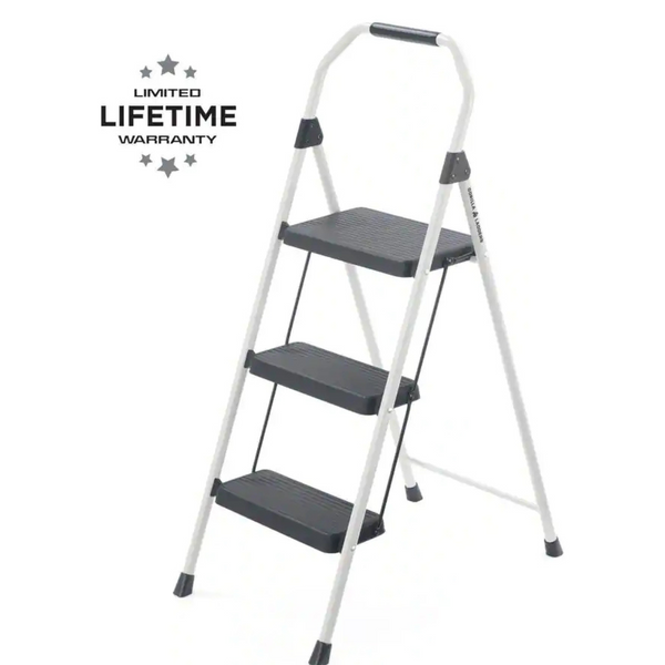 3-Step Gorilla Ladders Compact Steel Step Stool W/225 Lb. Load Capacity