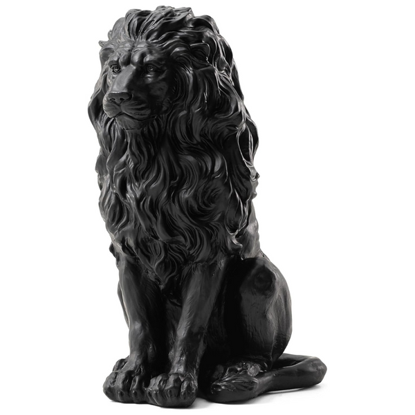 Glitzhome MGO Outdoor Decoration 20.75" H Sitting Lion Garden Statue