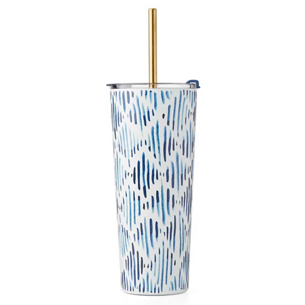 Lenox Blue Bay Stainless Steel Tumbler With Straw