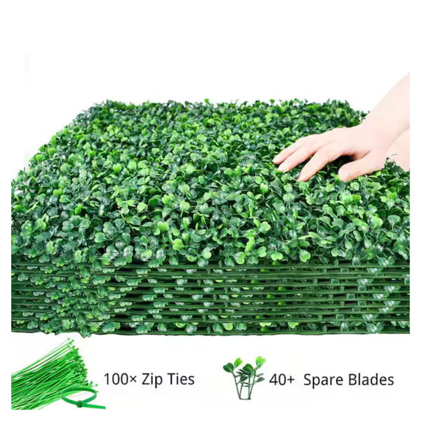 12-Piece HWT 20" x 20" Artificial Boxwood Hedge Grass Wall