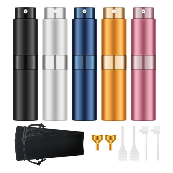 5 Pcs Perfume Atomizer Travel, Refillable Cologne Containers (Various)