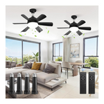 2 Pack 18 Inch Socket Fan With Light & Remote