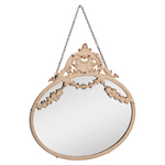 Creative Co-Op Vintage Pewter Framed Wall Mirror With Decorative Chain