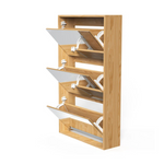 12-Pair Mirrored Shoe Storage Cabinet