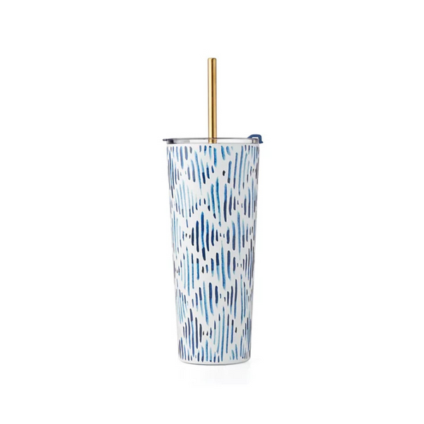 Lenox Blue Bay Stainless Steel Tumbler With Straw