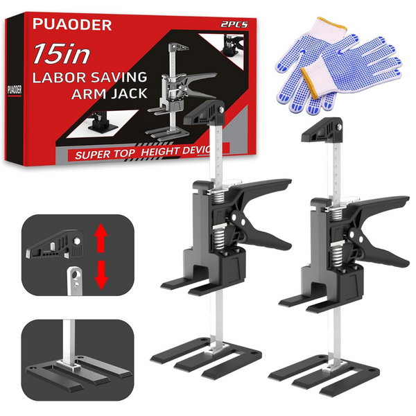 2-Pack 15.5" Stainless Steel Furniture Lifting Jack, Load-Bearing 330LBS