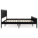 King Size Martha Stewart Jax Platform Bed w/Rattan Headboard & Footboard