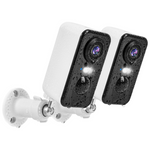 2-Pack Wireless Battery-Powered Outdoor Security Cameras with 2K Color Night Vision