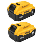 2-Pack 5.0Ah Dewalt 20V MAX XR Premium Lithium-Ion Batteries