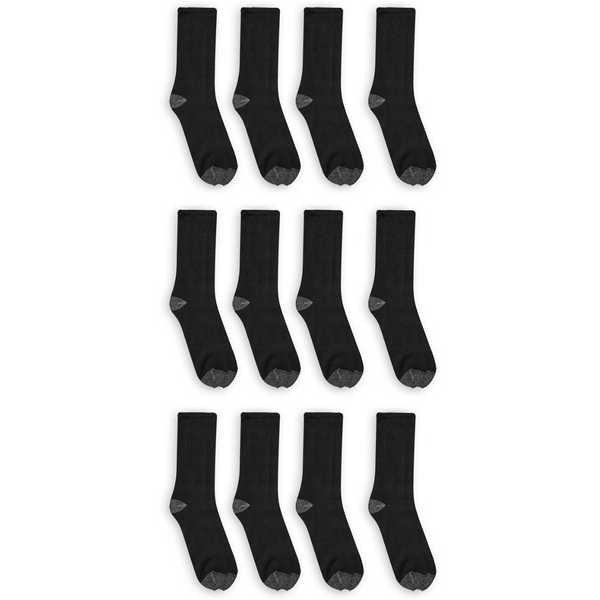 12-Pack Athletic Works Men's Crew Socks (3 Colors)