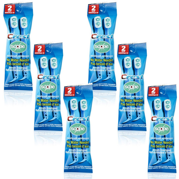 12-Count (6-pk x 2-ct.) Crest Scope Mini Brushes Disposable Toothbrushes