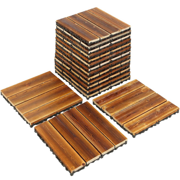 36-Piece Outdoor Wood Flooring Hardwood Interlocking Tiles (12 x 12)