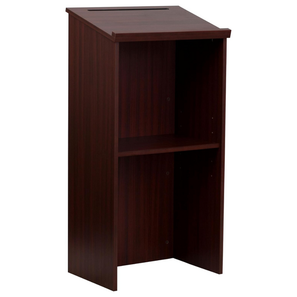 Flash Furniture Mysta Stand-Up Lectern In Mahogany
