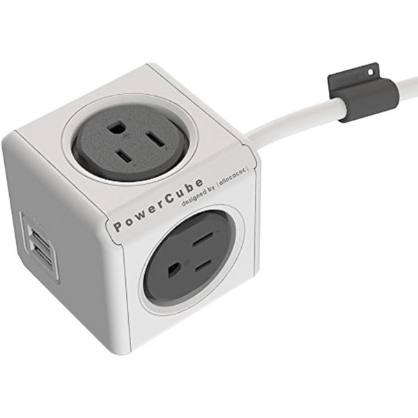 PowerCube Extended 4 Outlet Power Adapter With USB Port