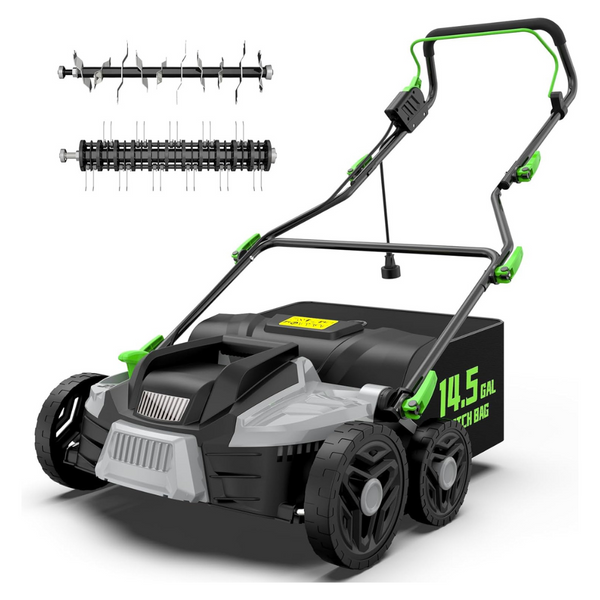 16" 15.5 Amp 2-In-1 Electric Dethatcher And Scarifier