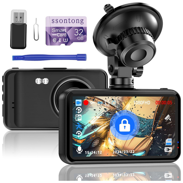170 Deg. Wide Angle 3"IPS Screen 1080P FHD Dash Camera