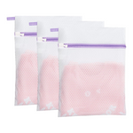 3-Pack Diamond Mesh Laundry Bags With Sturdy Zipper