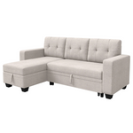 DEALTOPS Linen Reversible Sleeper Sectional Sofa Bed With Storage Chaise (Various)
