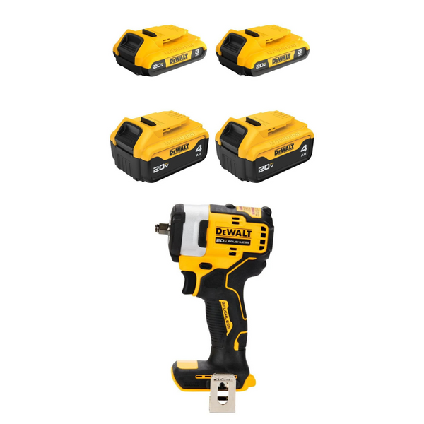4-Count Dewalt 20V MAX 4Ah And 2Ah Batteries + Choice Of FREE Tool ($179 Value)