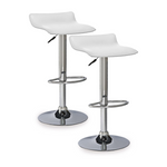 2-Count Leick Home Adjustable Height Swivel Stool (White/Chrome)