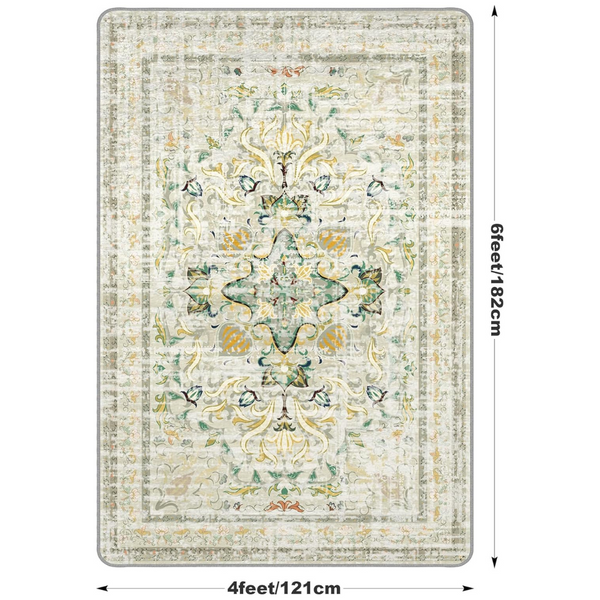 4' x 6' Comfort Softness Washable Boho Area Rug