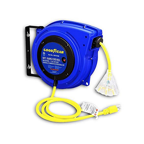 Goodyear Retractable 16AWG x 50' Extension Cord Reel