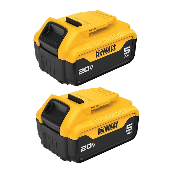 2-Pack 5.0Ah Dewalt 20V MAX XR Premium Lithium-Ion Batteries