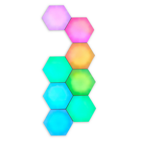 8-Pack Onn RGBIC Sound Reactive Hexagon Lights