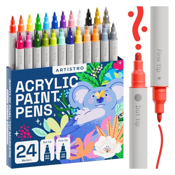 24-Count Dual Dot & Fine Tip Acrylic Paint Markers