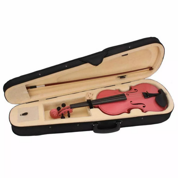 Bow Rosin High Quality Acoustic Violin Set With Case (Pink)