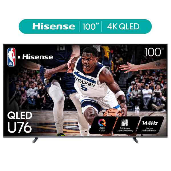Hisense 100U76N 100" 4K Ultra HDR Smart QLED Google TV (2024)