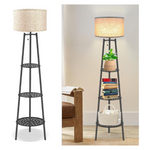 2 Pack Tripod Floor Lamp With Shelves