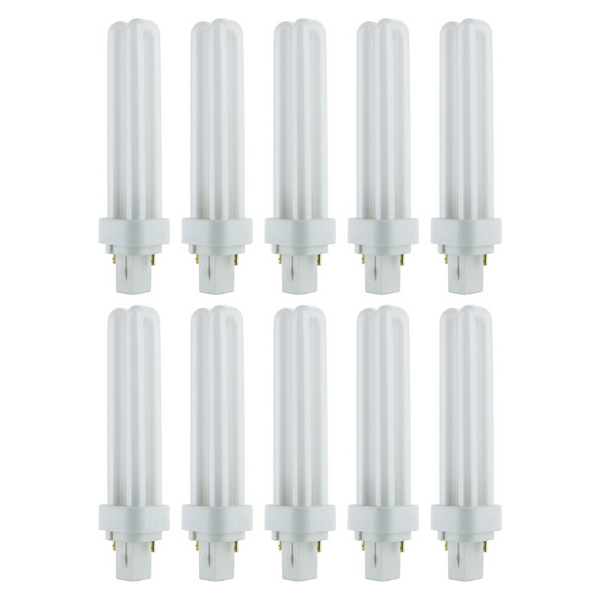 10-Pack Sunlite 3000K Warm White U-Shaped Twin Tube CFL Bulbs