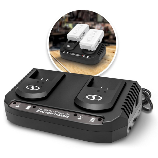 Snow Joe 24VCHRG-DPC 24V ION+ Dual Port Quick Charge Docking Station