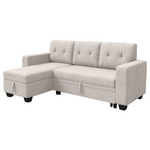 Linen Reversible Sleeper Sectional Sofa Bed With Storage Chaise (Various