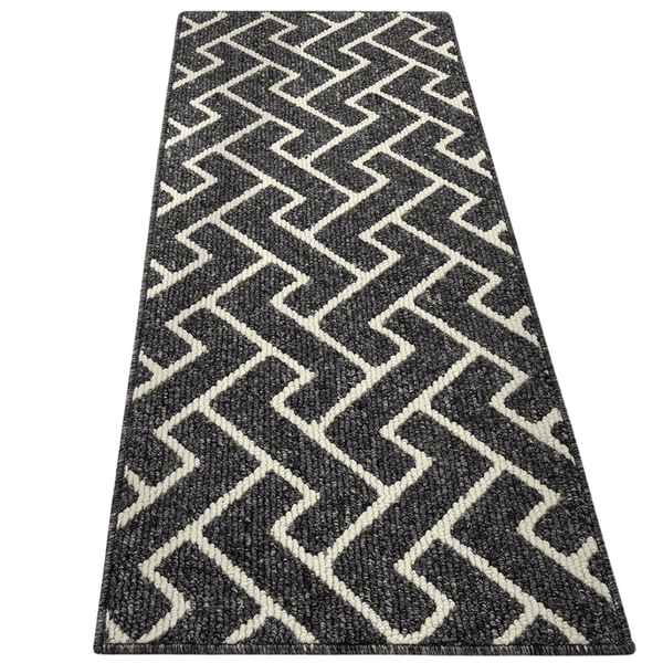 20" x 48" Front Back Door Hallway Runner Rug (Black)