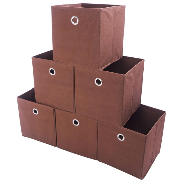 Set Of 6 Amelitory Storage Bins Foldable Cube Organizer Fabric Drawer