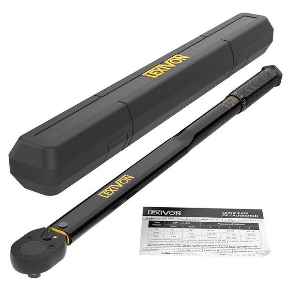LEXIVON 1/2" Drive Click Torque Wrench 25-250 Ft-Lb/33.9-338.9 Nm