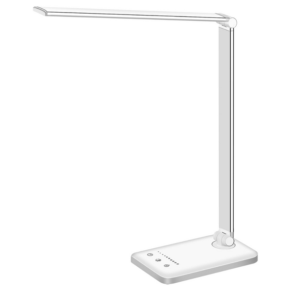White Crown Eye-Caring LED Desk Lamp With USB Charging Port