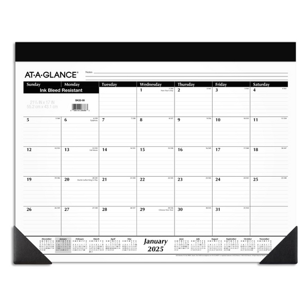 AT-A-GLANCE 2025 21-3/4" x 17" Standard Desk Calendar (SK220025)
