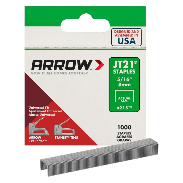 1000-Count Arrow 215 JT21 Thin Wire Staples