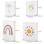 4-Set Rainbow White Framed Wall Art